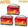 12V 100Ah LiFePO4 Battery,MOSEWORTH Lithium Battery for RV,Solar,Marine,Trolling Motor,Backup Power,15000+Deep Cycles,100A BMS,Group 31 Battery