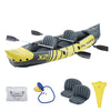 Promarine 2 Person Inflatable Kayak Set Foldable Paddle Boat with Adjustable Seat, Foot Pump, Yellow