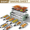 1500W Double Layer Indoor Electric Grill, Smokeless Kitchen Grill with 4/8 Cheese Plates, Non-Stick Removable Plates & Temp Control, Perfect for Family Dinner, BBQ, Easter Gift